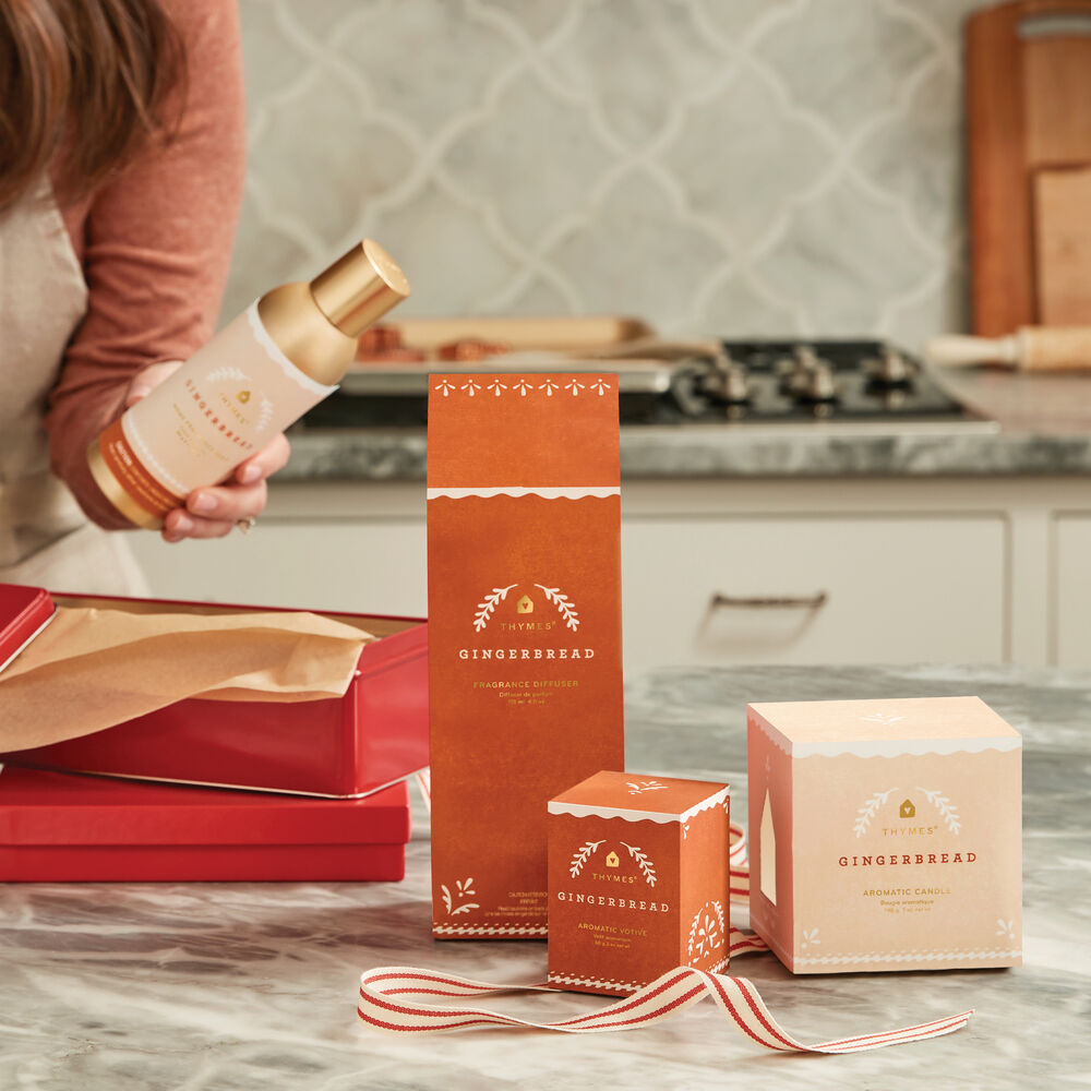 Thymes Gingerbread Home Fragrance Mist and Candle Box image number 2